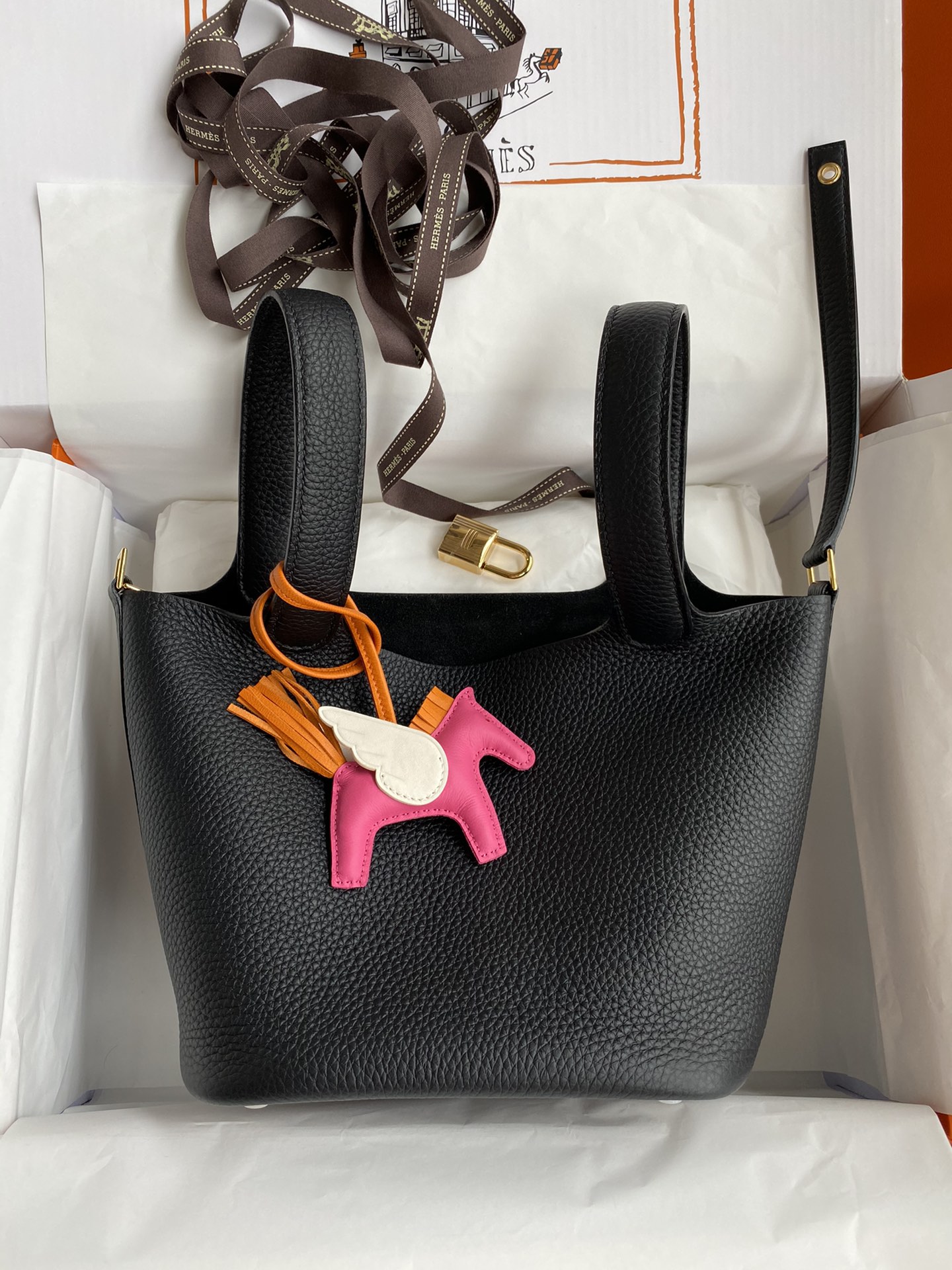 Hermes Picotin Lock 18 Bag In Black Clemence Leather